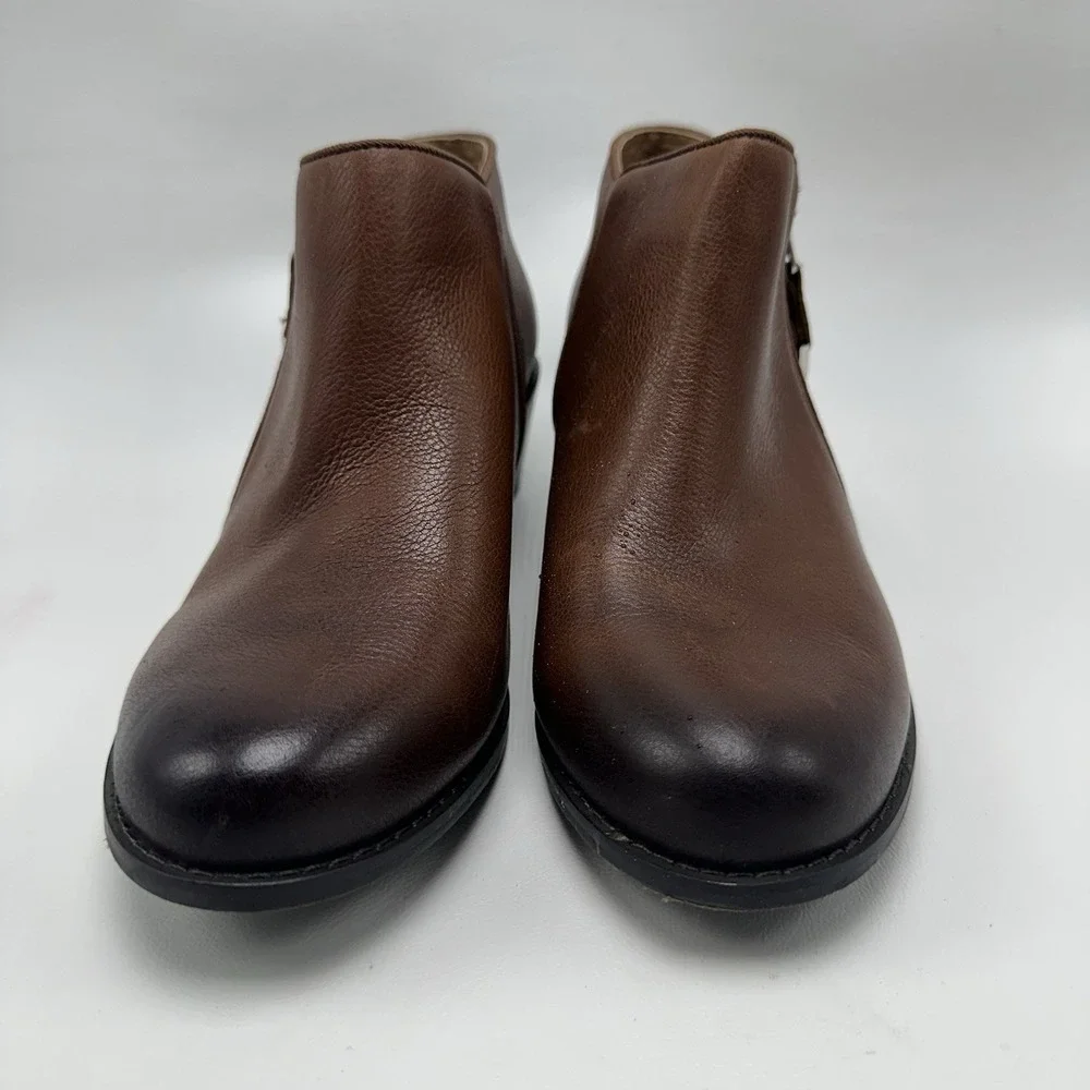 Vionic Jolene Brown Mocha Leather Booties Boots Women's Size 7.5 New